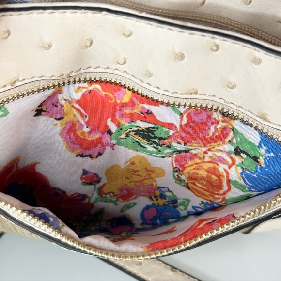 Aldo Ostrich Straw Crossbody Ivory Tan - Picture 8 of 8